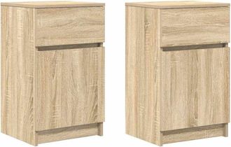 vidaXL Vidaxl - Bedside Cabinets 2 pcs Sonoma Oak 39x35x65 cm Engineered Wood