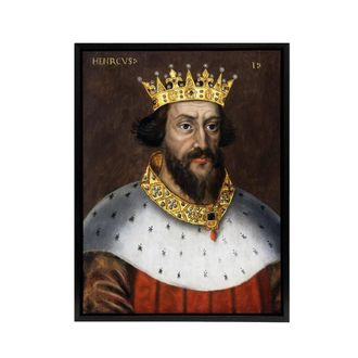 Artery8 King Henry I Of England Royal Portrait Framed Canvas Wall Art Print | Size: W24 x H32