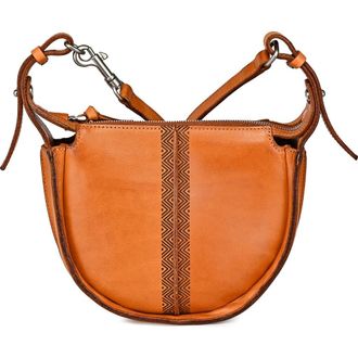 OLD TREND Dahlia Genuine Leather Compact Structured Crossbody in Caramel at Nordstrom