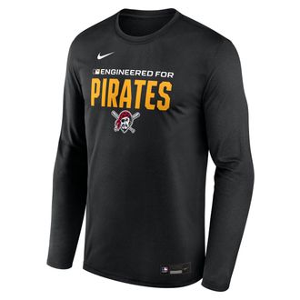 Nike Pittsburgh Pirates Authentic Collection Team Issue Nike Mens Dri-FIT MLB Long-Sleeve T-Shirt in Black | 02TJ00APTB-Q92