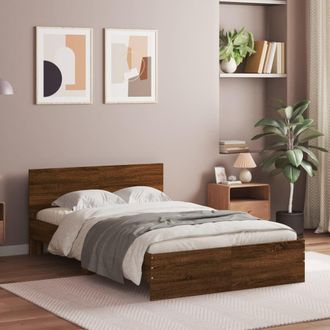 Berkfield Home Bed Frame without Mattress Brown Oak 120x190 cm Small Double