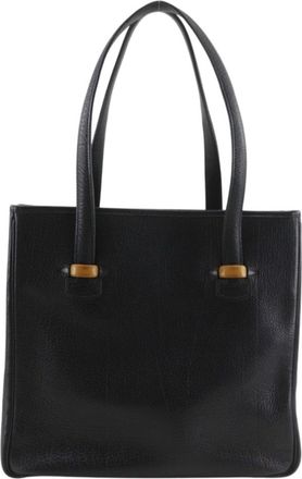 Herm&egrave;s Galop Black Buffalo Leather Tote Bag (Pre-Owned)