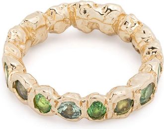 Fie Isolde 14K yellow gold Alfa Rainbow sapphire and tsavorite ring