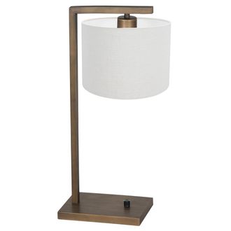 Steinhauer L&aacute;mpara De Mesa - Bronce Blanco - Stang - Lino Metal - L&aacute;mpara De