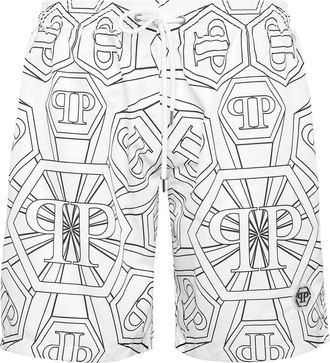 Philipp Plein Heren, Badkleding, Wit, Maat: 2XL