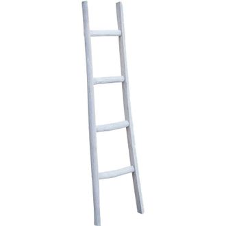 Biscottini International Toallero Escalera De Madera Ba&ntilde;o Moderno Suelo De Pared A Pared Escalera Decorativa Toallero Portaobjetos Librer&iacute;a