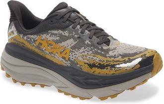 Hoka One One Stinson ATR 7 Trail Running Shoe in Black /Cement at Nordstrom, Size 11.5