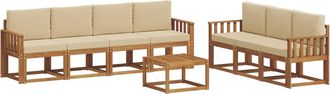 vidaXL Conjunto De Sof&aacute;s De Exterior 8 Uds. Natural Y Beige Vidaxl