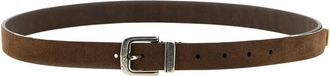 Brunello Cucinelli Brown Engraved Buckle Belt