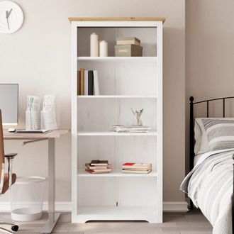 Berkfield Home Bookcase BODO Brown 80x38x180 cm Solid Wood Pine 5-Tier | Size: 80 x 38 x 180 cm