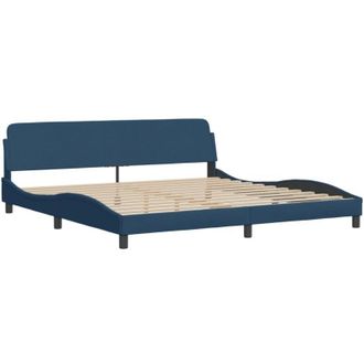 vidaXL Cama Sin Colch&oacute;n Tela Azul 200x200 Cm Vidaxl