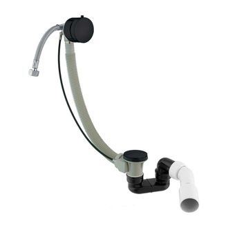 Omnires Omnires Cgs - Juego De Desag&uuml;e Y Rebosadero Para Ba&ntilde;era Con Llenado, Longitud 81 Cm, Negro Mate Tk132-plus-3.43+64-sbl