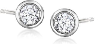 Ross-Simons Bezel-Set Lab-Grown Diamond Stud Earrings in Sterling Silver