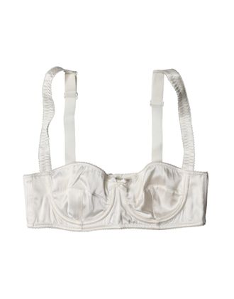 Dolce & Gabbana Silk Satin Underwire Bra - White