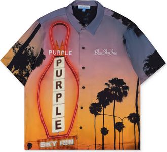 Purple AOP x Blue Sky Inn Button Down Shirt