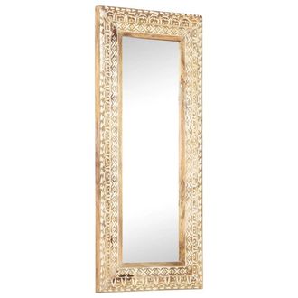 vidaXL Espejo Tallado A Mano Madera Maciza De Mango 110x50x2,6 Cm Vidaxl