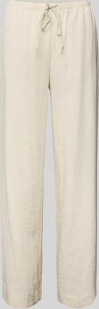 Moss Copenhagen Straight Fit Hose aus Viskose-Mix Modell Daria in Beige, Gr&ouml;&szlig;e XL