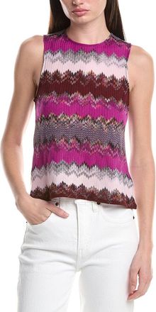 M Missoni Zig Zag Patterned Wool-Blend Tank Top