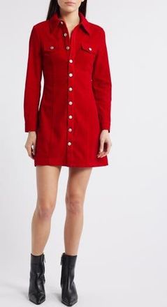 Rolla's Morgan Velvet Shirtdress in Ruby at Nordstrom Rack, Size X-Large