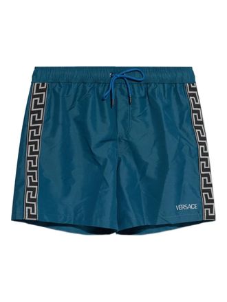 Versace patterned-stripe swim shorts - Blu