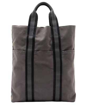 Herm&egrave;s Black Canvas Toile Fourre Tout Shopping Tote (Authentic Pre-Loved)