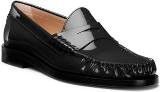 Stuart Weitzman Lottie Penny Loafer in Black Patent at Nordstrom, Size 4.5