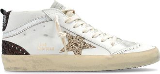Golden Goose Mid Star glitter-detail sneakers - women - Leather - 42 - White