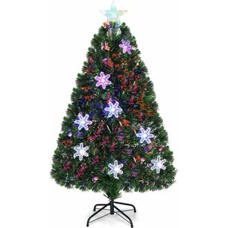 Costway Costway &Aacute;rbol De Navidad Artificial 120cm Con Base Iluminado Con Fibra De Vidrio Cambia Color Para Navidad Hogar Fiesta Decoraci&oacute;n