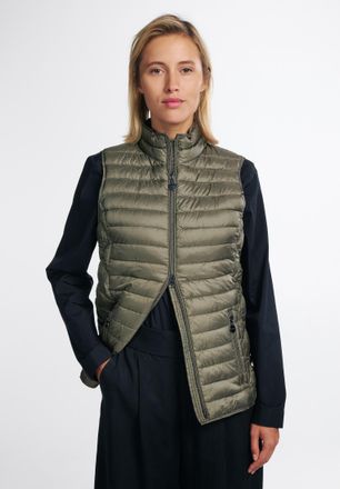 Eterna Steppweste ETERNA, Damen, Gr. L, gr&uuml;n (khaki), 100% Polyester, Westen Steppweste