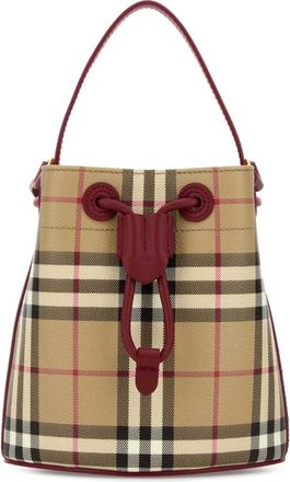 Burberry Mini Check Bucket Bag - Dames - Schoudertassen - Veelkleurig - ONE Size - Katoen - Tassen