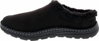 Drew Mens Palmer Comfort Slip-On Clog Slipper In Black Microsuede