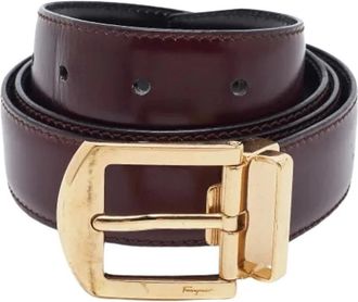 Ferragamo Pre-owned Belts, male, Red, Size: ONE SIZE Pre-owned Reversible Leather Belt