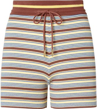 Fendi Gestreepte Gebreide Shorts - Dames - Korte Broeken - Veelkleurig - S - Katoen - Korte Broeken