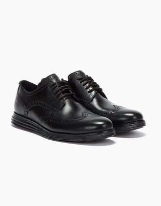Cole Haan Mens Cole Haan &Oslash;riginalGrand Wingtip Oxford Leather Mens Black Shoes - Size: 7.5