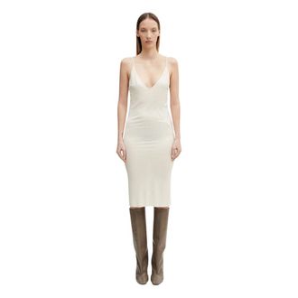 Rick Owens Midi Kleedjes - Dames - Casual kleedjes - Beige - M - Kleedjes