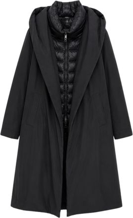 Herno Black Layered Long Coat
