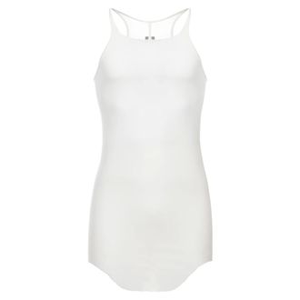 Rick Owens Sleeveless Tops, male, White, Size: S Viscose and Silk T-Shirt