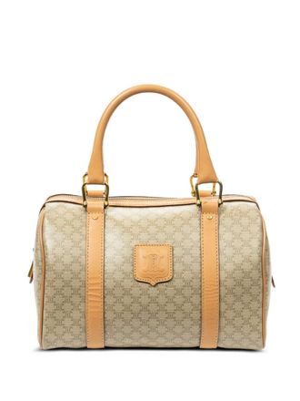 Celine mini monogram-print tote bag - women - Canvas - One Size - Neutrals