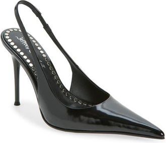 Jeffrey Campbell You Wish Slingback Pump in Black Box Silver at Nordstrom, Size 5.5