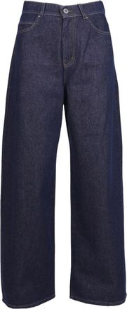Max Mara Jeans Bella met wijde pijpen - Dames - Loose Fit Jeans - Blauw - 2XS - Katoen - Jeans