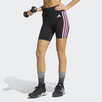 adidas Shorts ADIDAS PERFORMANCE OPTIME ESSENTIALS 3-STRIPES LEGGINGS, Damen, Gr. XXL, L&auml;nge 7, schwarz, st tropic bloom, Obermaterial: 85% Polyester, 15% El
