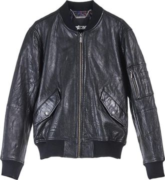 Just Cavalli Giacca In Pelle - Heren - Bomber jackets - Zwart - XL - Leer - Jassen