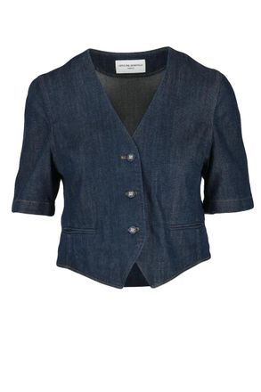 Officine G&eacute;n&eacute;rale Bolero Jacket Cotton/Lyocell/Modal - Blue