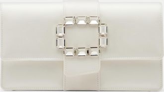Manolo Blahnik Clutch Maycapjou in raso con cristalli