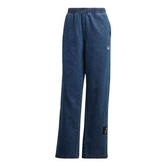 adidas (WMNS) adidas Mid Waist Denim Pants Asia Sizing Blue HL9058