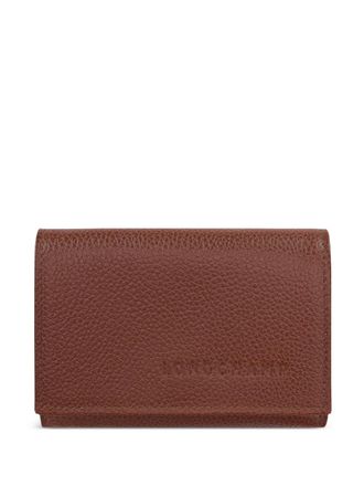 Longchamp Le Foulonn&eacute; compact wallet - women - Calf Leather - One Size - Brown