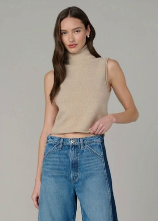 Joe's Stevie Sleeveless Roll Neck Sweater In Camel