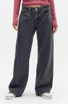 BDG Kayla Stripe Wide Leg Jeans in Black at Nordstrom, Size 28 32