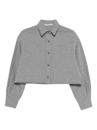 Alexander Wang buttoned cropped top - women - Cotton - S - Grey