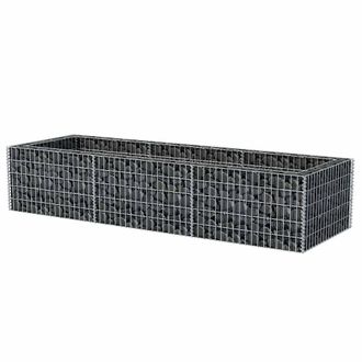 Berkfield Home Durable Gabion Raised Bed Steel 270x90x50 cm in Silver | Size: 270 x 90 x 50 cm